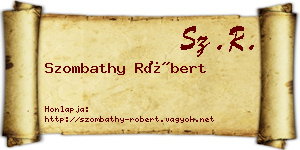 Szombathy Róbert névjegykártya