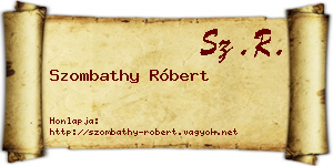 Szombathy Róbert névjegykártya