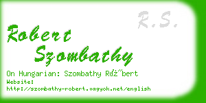 robert szombathy business card